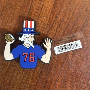 NWT Crocs Jibbitz Patriotic Football Player Shoe Charm